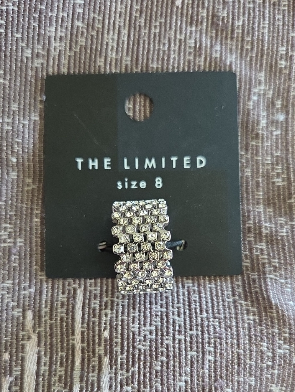The Limited Silver Rhinestone Band Ring Size 8